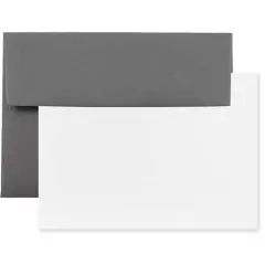 JAM Paper A6 Blank Greeting Cards & Envelopes, 25ct. Dark Gray