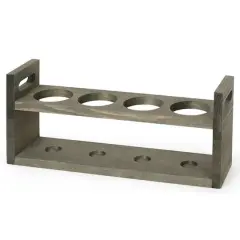 NEX&trade; 16" Olive Green 4-Bottle Countertop Wood Wine Rack