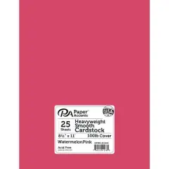PA Paper&trade; Accents 8.5" x 11" 100lb. Smooth Cardstock, 25 Sheets Watermelon Pink