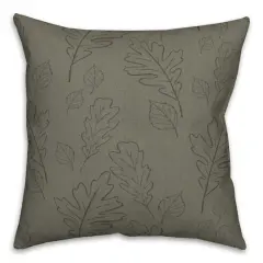Green Large Leaf Pattern Throw Pillow