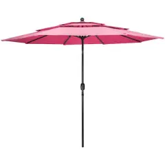 9.75ft. Outdoor Patio Market Umbrella with Hand Crank & Tilt Pink
