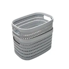 Simplify Medium Gray Basket Storage Tote, 2ct.