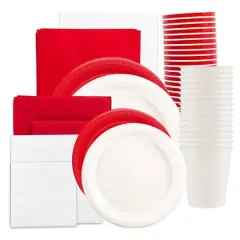 JAM Paper Party Tableware Assortment Grad Pack Red/White