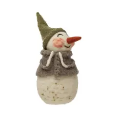 Hello Honey&reg; 8" Wool Felt Snowman with Embroidery & Beads