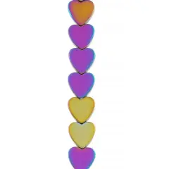 Rainbow Reconstituted Hematite Heart Beads, 8mm by Bead Landing&trade;