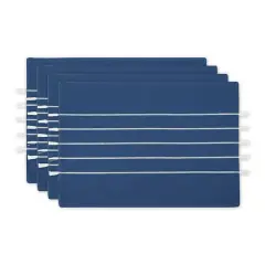 DII&reg; Stripe Tassel Placemats, 4ct. Navy/Off-White