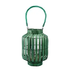 20" Tropicalia Tiki Bar Votive Candle Holder Lantern, Green