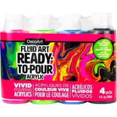 DecoArt&reg; Fluid Art Ready to Pour Acrylic&trade; Neon Blast Paint Pack