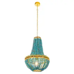 Hello Honey&reg; 26" Multicolor Draped Wood Bead Chandelier