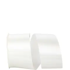 JAM Paper 2.5" x 50yd. Single Face Satin Allure Ribbon White