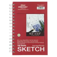 Pro Art&reg; Side Wired Sketch Pad, 8.5" x 5.5"