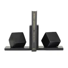 CosmoLiving by Cosmopolitan 6" Black Marble Orb Bookends Set