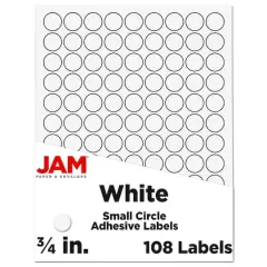 JAM Paper White Circle Label Stickers