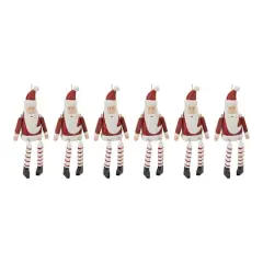 6ct. Dangle Santa Ornament