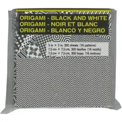 Aitoh 3" Black & White Origami Paper, 300 Sheets