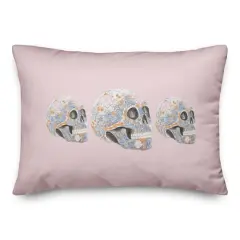 Floral Sugar Skulls Throw Pillow