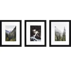 3 Pack Gallery&trade; Black Frame with Mat by Studio D&eacute;cor&reg;
