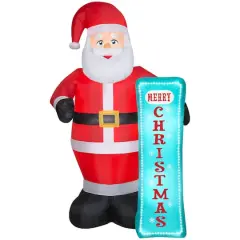 7ft. Airblown&reg; Inflatable Christmas Santa with Sign