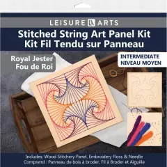 Leisure Arts&reg; Intermediate Royal Jester Wood Stitched String Art Panel Kit