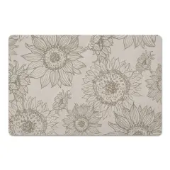 Large Sunflower Head Floor Mat Gray