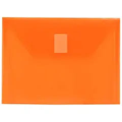 JAM Paper 5.5" x 7.5" Plastic Hook & Loop Closure Envelopes, 12ct. Orange