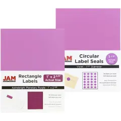 JAM Paper Violet Mailing Address Label Combo Set