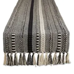 DII&reg; 108" Braided Stripe Table Runner Black