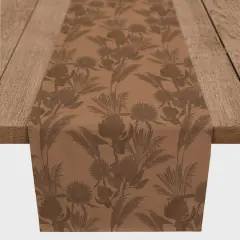 72" Tones Protea Blooms Cotton Twill Runner Rust