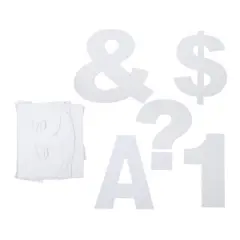 7" White Project Letters, Numbers & Characters by B2C&trade;