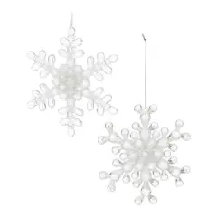 5.25" Clear Snowflake Acrylic Ornament Set