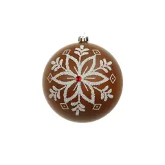 2 Pack 4.7" Gingerbread Snowflake Shatterproof Ball Ornaments by Ashland&reg;