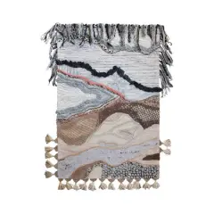 Hello Honey&reg; Multicolor Varying Pile Embroidered Cotton Blend Wall Hanging with Wooden Hanger