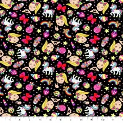 Nickelodeon JoJo Siwa Emoji Cotton Fabric