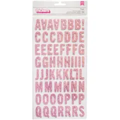 Thickers&trade; Pink Glitter Foam Alphabet Stickers