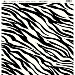 Paper Caf&eacute; Cream & Black Zebra Print 12" x 12" Cardstock, 15 Sheets