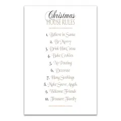 Christmas House Rules Canvas Wall Art