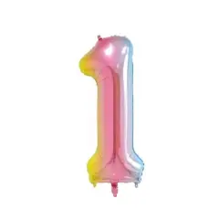 Wizardi 32" Rainbow Gradient Number Foil Balloon 1