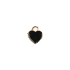 John Bead Sweet & Petite Small Hearts Charms, 10ct. Black