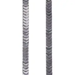 Hematite V-Shaped Semi-Precious Beads by Bead Landing&trade;, 3mm Rhodium