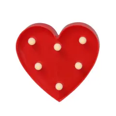 6" Red Heart LED Valentine's Day Marquee Wall Sign