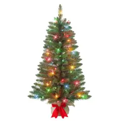 3ft. Pre-Lit Artificial Fraser Fir Tree, Multicolor Lights