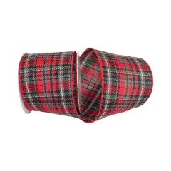 JAM Paper 4" x 10yd. Heavy Twill Wired Plaid Ribbon