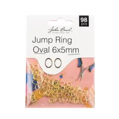 John Bead Must Have Findings 6mm Oval Jump Rings, 98ct. Gold