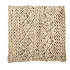 16" Bohemian Woven Macram&eacute; Pillow Cover