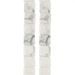 White Howlite Flat Square Beads, 10mm by Bead Landing&trade;