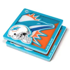NFL 3D Logo Series Coaster Set Miami Dolphins