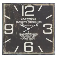 23" Black Wood Vintage Wall Clock