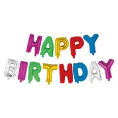 Happy Birthday Multicolored Foil Balloon Banner Kit By Celebrate It&trade;