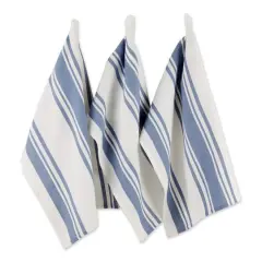 DII&reg; Stonewash Blue Chef Stripe Dish Towels, 3ct.