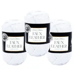 3 Pack Lion Brand&reg; Haute Stitches Faux Leather Yarn New York White